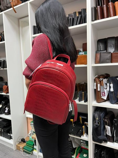 Шкіряний жіночий рюкзак червоного кольору Newery N3061CRR N3061CRR фото