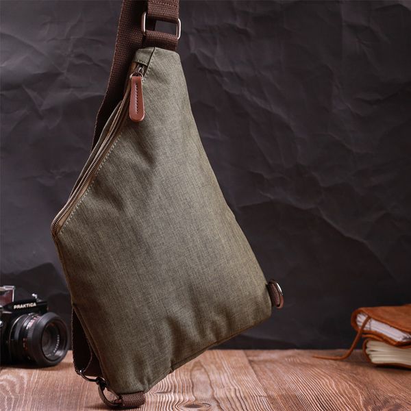 Зручна сумка через плече для чоловіків із текстилю Vintage 22197 Оливковий 56830 фото