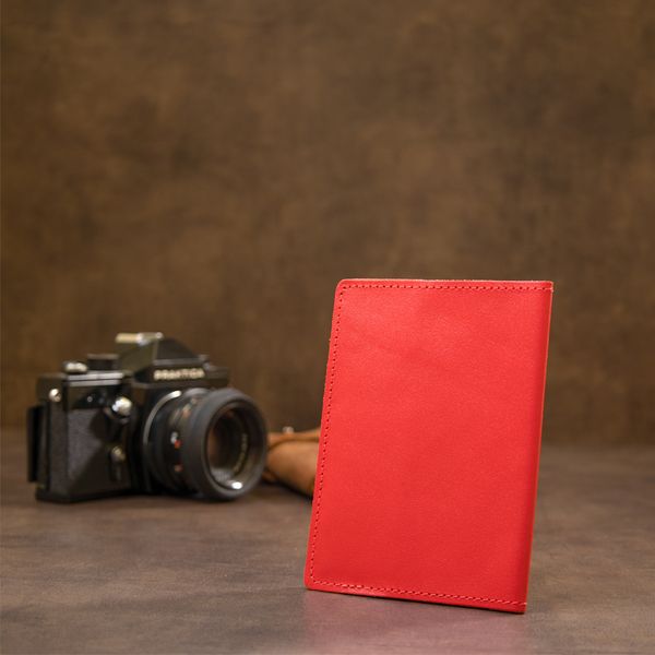 Яркая обложка на паспорт из натуральной кожи GRANDE PELLE 11484 Красный 11484 фото