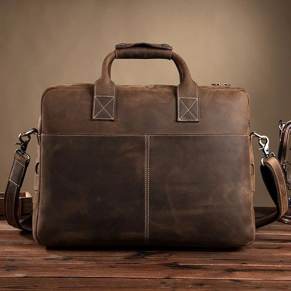 Мужская большая сумка из винтажной кожи Crazy Hourse Bexhill Bx2005D Bx2005D фото