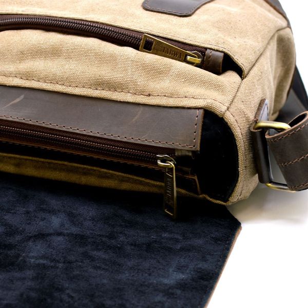 Мужская сумка через плечо из канваса и кожи RSc-6002-3md TARWA RSc-6002-3md фото