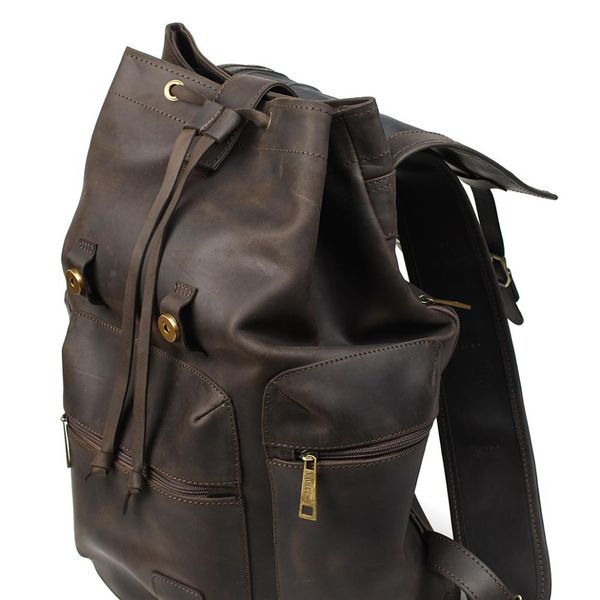 Шкіряний рюкзак RC-0010-4lx від бренду TARWA коричнева крейзі хорс RC-0010-4lx фото