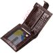 Фактурний чоловічий горизонтальний гаманець із натуральної шкіри з тисненням під крокодила BOND 22009 Коричневий 22009 фото 4
