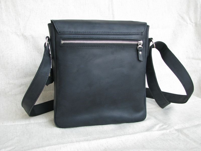 Вмістка чоловіча шкіряна сумка на плече SGE MK 002 black чорна MK 002 black фото