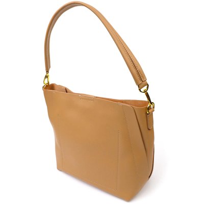 Жіноча ділова сумка з натуральної шкіри 22110 Vintage Пісочна 56311 фото