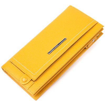 Жіночий горизонтальний гаманець із натуральної шкіри KARYA 21097 Жовтий 21097 фото