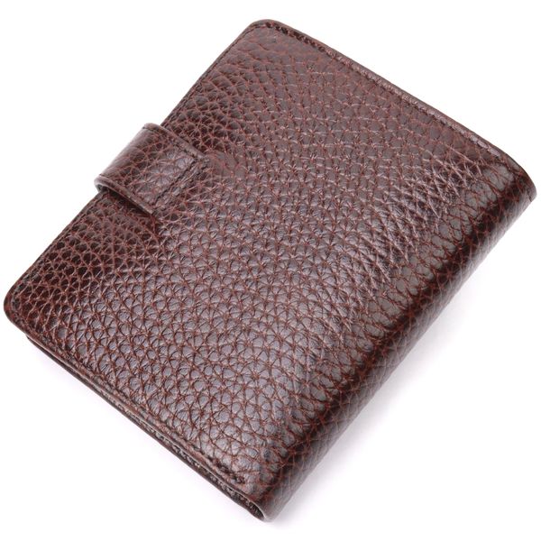 Стильний чоловічий гаманець із натуральної крупнозернистої шкіри KARYA 21373 Коричневий 21373 фото