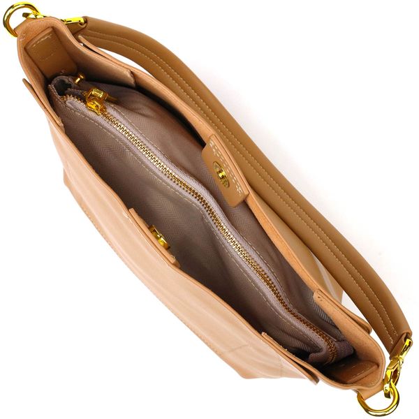 Жіноча ділова сумка з натуральної шкіри 22110 Vintage Пісочна 56311 фото