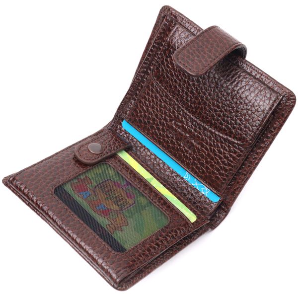 Стильний чоловічий гаманець із натуральної крупнозернистої шкіри KARYA 21373 Коричневий 21373 фото