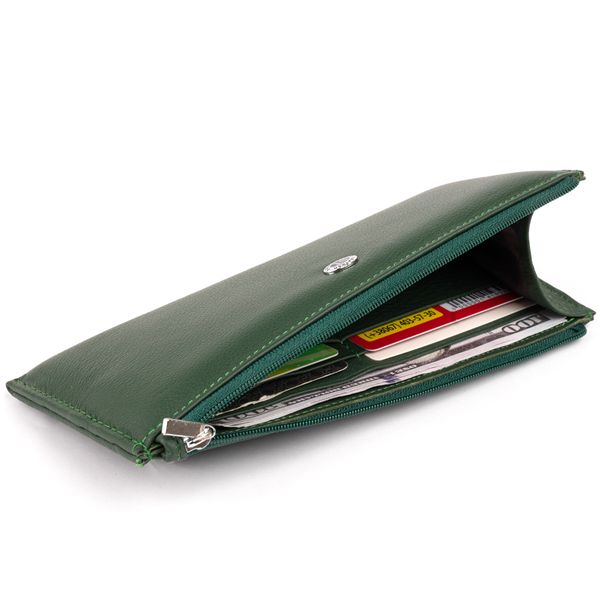 Горизонтальний тонкий гаманець зі шкіри унісекс ST Leather 19328 Зелений 19328 фото