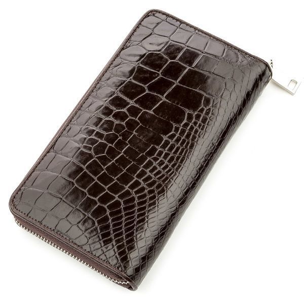 Мужской клатч CROCODILE LEATHER 18527 из натуральной кожи крокодила Коричневый 18527 фото