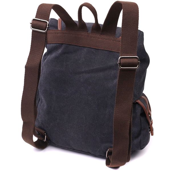 Текстильний рюкзак що закривається клапаном на магніт Vintage 22151 Чорний 56787 фото