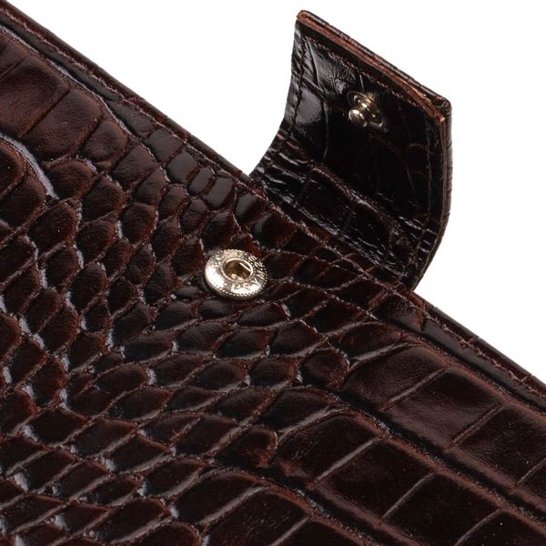 Стильний гаманець для чоловіків з натуральної шкіри з тисненням під крокодила CANPELLINI 21915 Коричневий 21915 фото