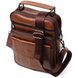 Стильна вертикальна чоловіча сумка із натуральної шкіри Vintage 21954 Світло-коричнева 21954 фото 1