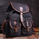 Текстильний рюкзак що закривається клапаном на магніт Vintage 22151 Чорний 56787 фото 7