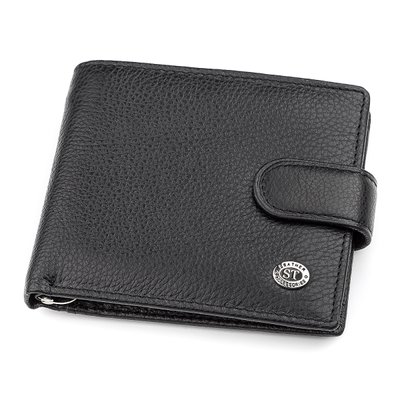 Чоловічий гаманець ST Leather 18309 (ST113-1) із Затискачачем для грошей Чорний 18309 фото