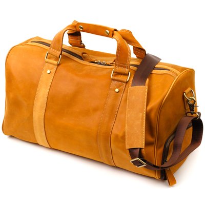 Вместительная дорожная сумка из натуральной винтажной кожи Vintage 22140 Светло-коричневая 22140 фото
