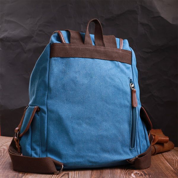 Місткий текстильний рюкзак, що закривається клапаном на магніт Vintage 22152 Блакитний 56788 фото