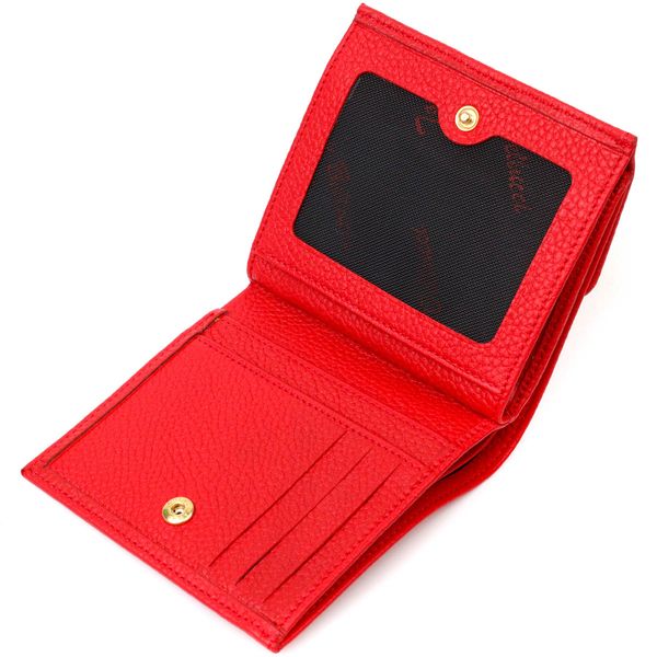 Яркий женский кошелек с вместительной монетницей на кнопке из натуральной кожи Tony Bellucci 22011 Красный 22011 фото