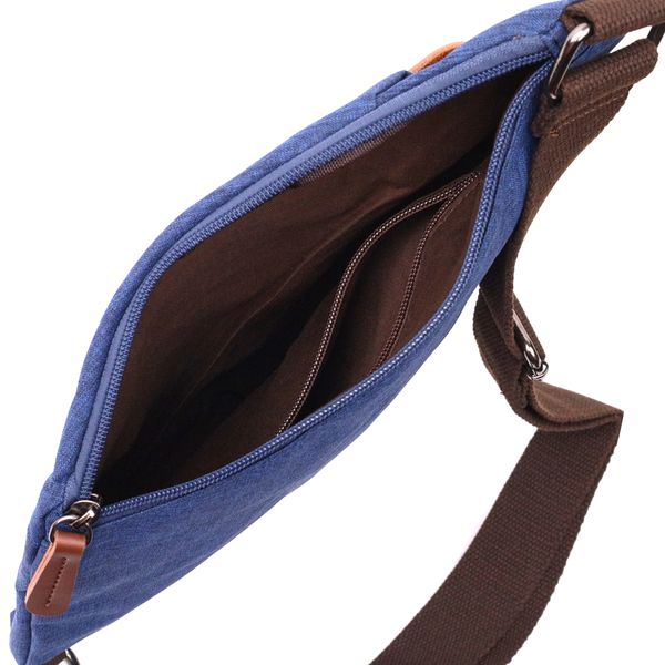 Модна чоловіча сумка через плече з текстилю Vintage 22199 Синій 56832 фото