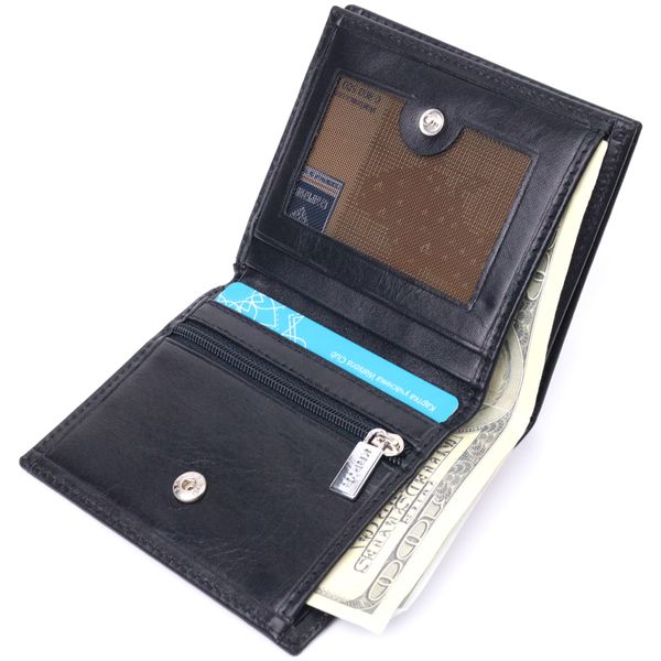 Класичний чоловічий гаманець з натуральної гладкої шкіри KARYA 21374 Чорний 21374 фото