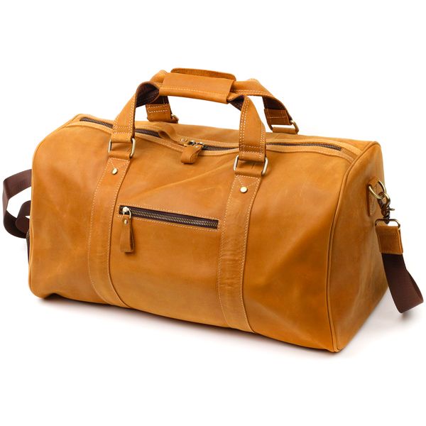 Містка дорожня сумка з натуральної вінтажної шкіри Vintage 22140 Світло-коричнева 22140 фото