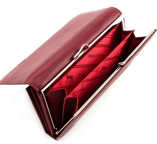 Бордовый кожаный кошелёк на магните женский Marco coverna MC-1412-4 MC-1412-4 фото