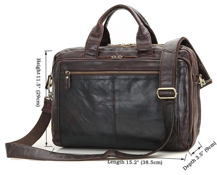 Сумка чоловіча сумка Vintage 14393 під ноутбук 15.6 дюймів Коричнева 14393 фото