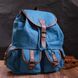 Місткий текстильний рюкзак, що закривається клапаном на магніт Vintage 22152 Блакитний 56788 фото 7