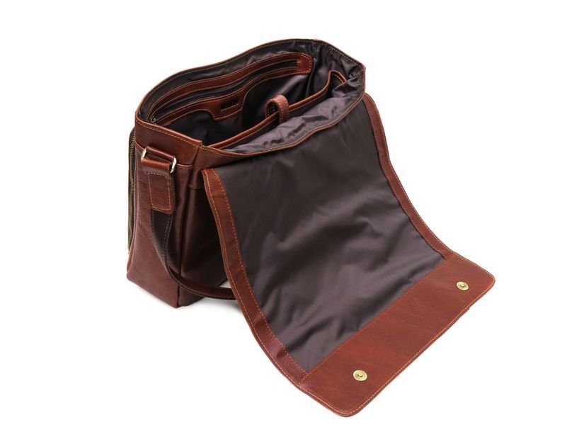 Рыжая кожаная сумка мессенджер на 15.6" Newery N8128GCR N8128GCR фото