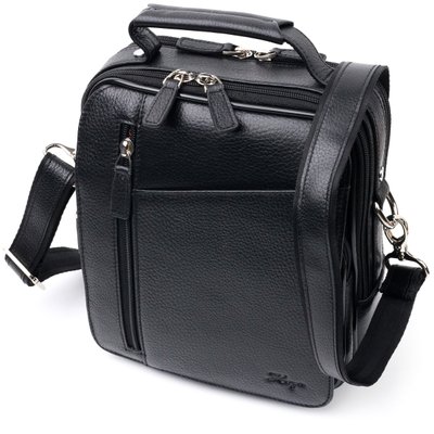 Стильна та практична чоловіча сумка KARYA 20899 шкіряна Чорний 20899 фото
