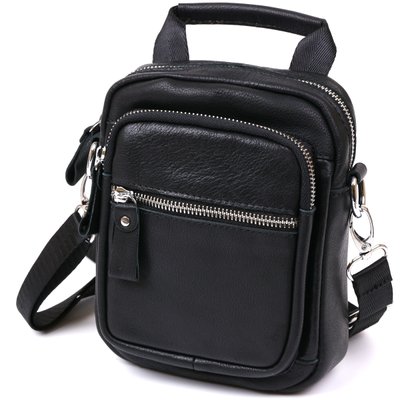 Компактная мужская сумка из натуральной кожи Vintage 20477 Черный 52437 фото