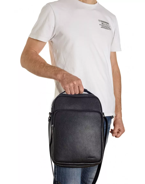 Вертикальная мужская кожаная сумка формата А4 REK-116-4-Flotar черная REK-116-4-Flotar фото