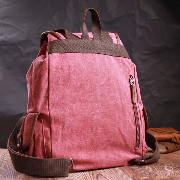 Зручний текстильний рюкзак, що закривається клапаном на магніт Vintage 22153 Бордовий 56789 фото