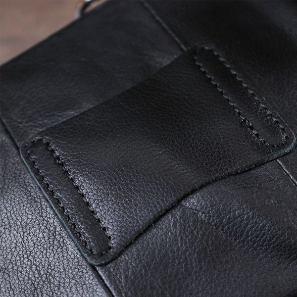 Компактна чоловіча сумка з натуральної шкіри Vintage 20477 Чорний 52437 фото