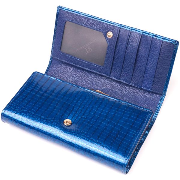 Стильный женский кошелек из лакированной кожи с визитницей ST Leather 19404 Синий 19404 фото
