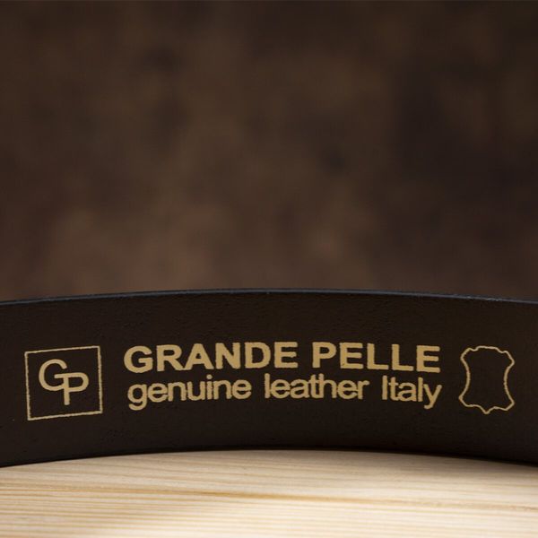 Надежный кожаный итальянский ремень GRANDE PELLE 00242 Коричневый 00242 фото