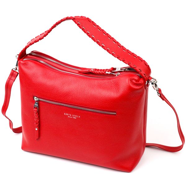 Вместительная женская сумка KARYA 20849 кожаная Красный 20849 фото