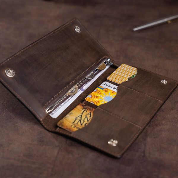 Бумажник мужской вертикальный матовый SHVIGEL 16198 Коричневый 16198 фото