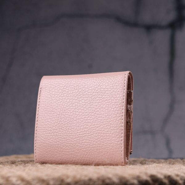 Компактний жіночий шкіряний гаманець з монетницею KARYA 21375 Пудровий 21375 фото