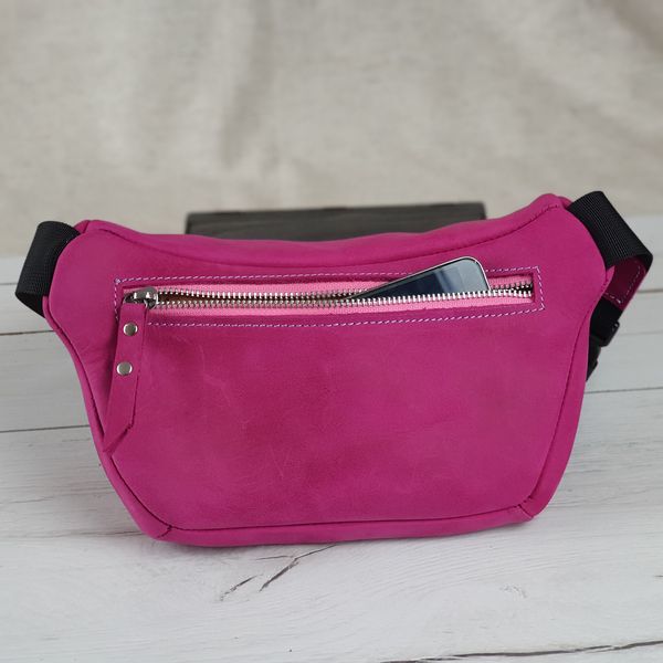 Жіноча шкіряна сумка на пояс бананка SGE RO 001 pink рожева RO 001 pink фото