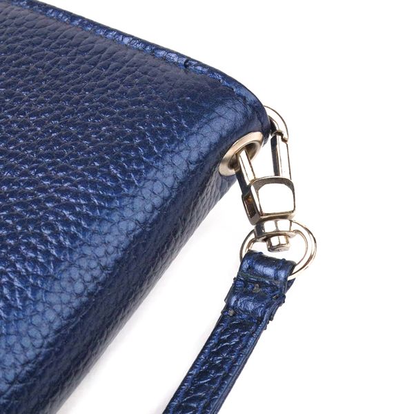 Чудовий гаманець з відливом для жінок із натуральної шкіри флотар CANPELLINI 21616 Синій 21616 фото