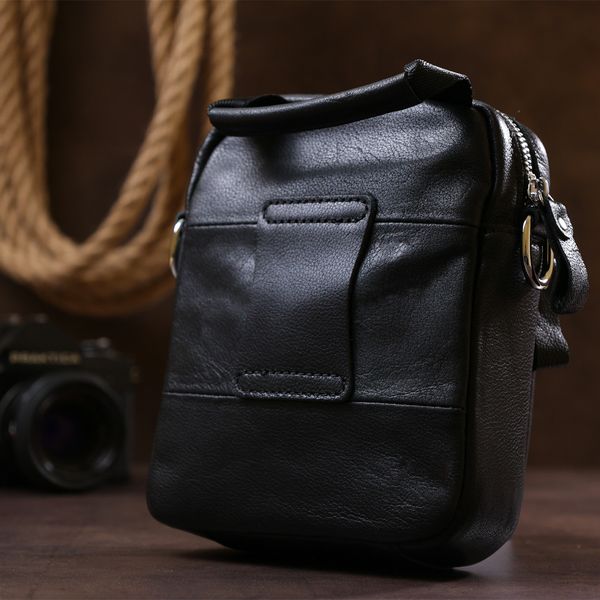Компактная мужская сумка из натуральной кожи Vintage 20477 Черный 52437 фото