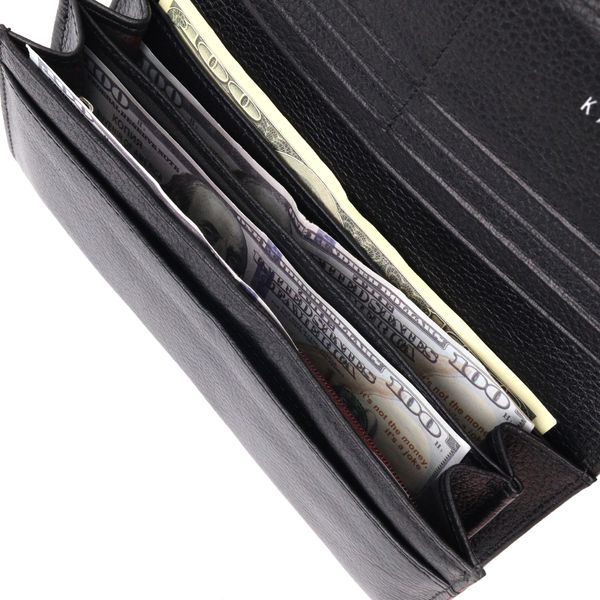 Стильний жіночий складаний гаманець з натуральної шкіри KARYA 21149 Чорний 21149 фото