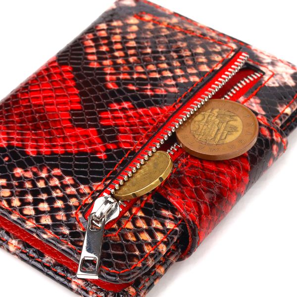 Невеликий жіночий гаманець з натуральної шкіри з тисненням під змію CANPELLINI 21667 Різнокольоровий 21667 фото