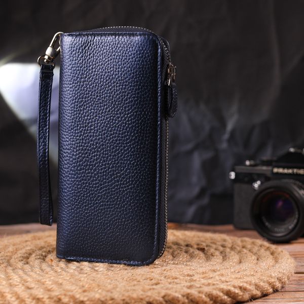 Чудовий гаманець з відливом для жінок із натуральної шкіри флотар CANPELLINI 21616 Синій 21616 фото