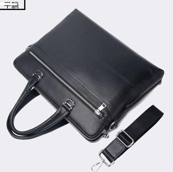 Чорна сумка під ноутбук із свинячої шкіри Bexhill Bx17610 Black Bx17610 Black фото