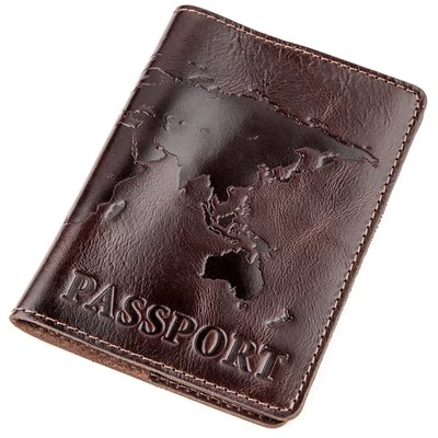 Кожаная обложка на паспорт с картой SHVIGEL 13946 Коричневая 13946 фото