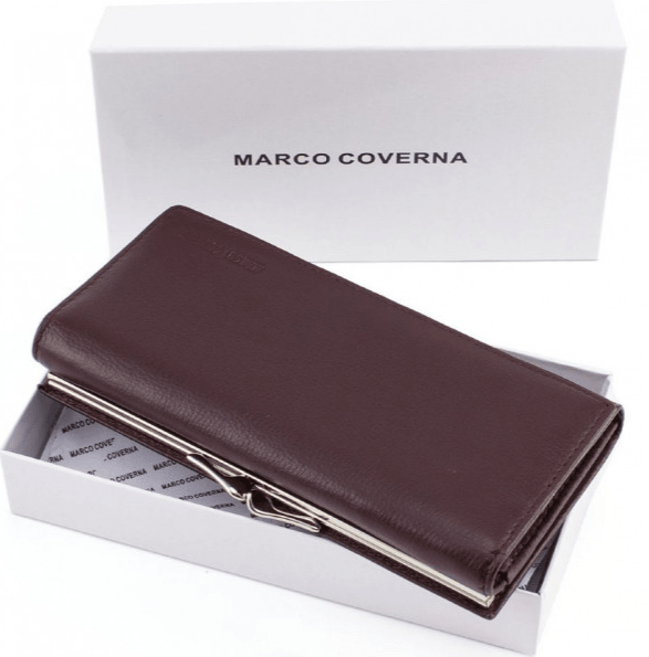 Темно-коричневий шкіряний гаманець Marco coverna MC-1412-8 MC-1412-8 фото