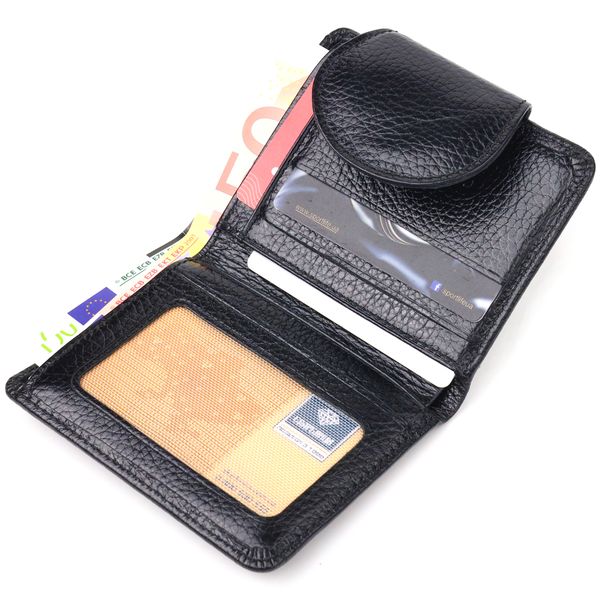 Зручний невеликий жіночий гаманець з натуральної шкіри CANPELLINI 21668 Чорний 21668 фото